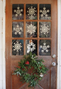 Cut paper snowflakes